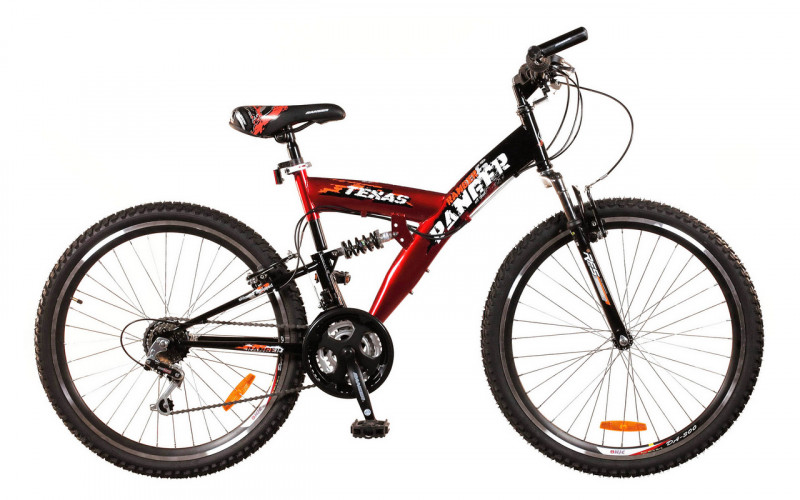 Велосипед Ranger Texas DS 18", чорний-червоний