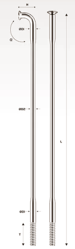 Набір спиць Pillar Duo 286MM 38PC, чорний