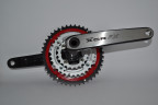 Шатун SR Suntour CW11 XCR V2 424FX SBD BSL 175MM 44/32/22T, чорний-сріблястий