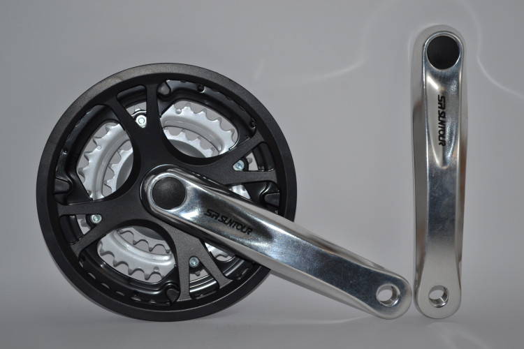 Шатун SR Suntour CW14 XCC T208 ABIBG 175MM 48/38/28T, сріблястий