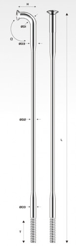 Набір спиць Pillar Treo 260MM 72PC, чорний