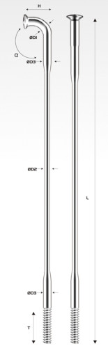 Набір спиць Pillar Treo 274MM 72PC, чорний