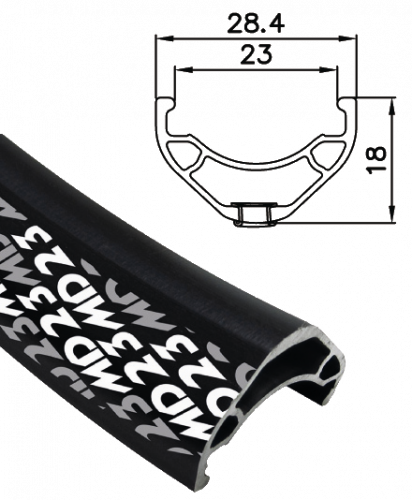 Обід Alex Rims MD23 FV 32H 700C, чорний