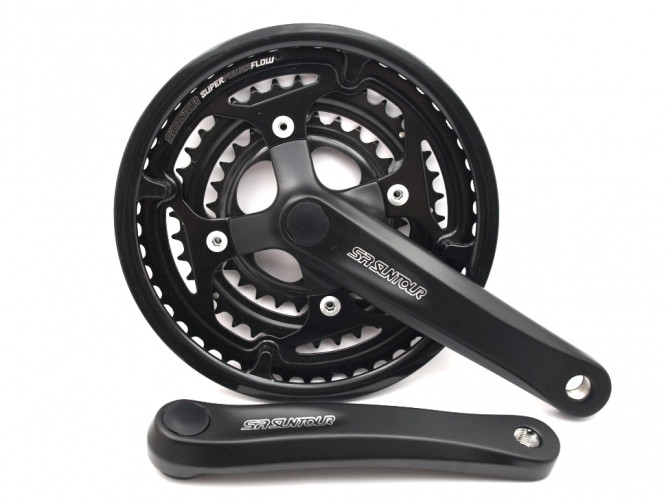 Шатун SR Suntour CW16 XCE T312 PBBG 170MM 42/34/24T, чорний