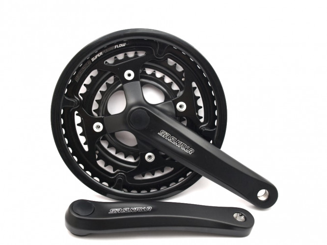 Шатун SR Suntour CW16 XCE JR T312 PBBG 160MM 42/34/24T, чорний