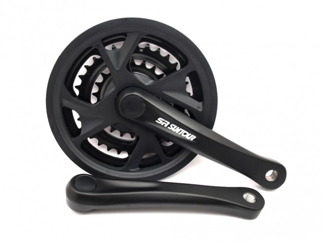 Шатун SR Suntour CW13 XR178N PBIBG 170MM 48/38/28T, чорний
